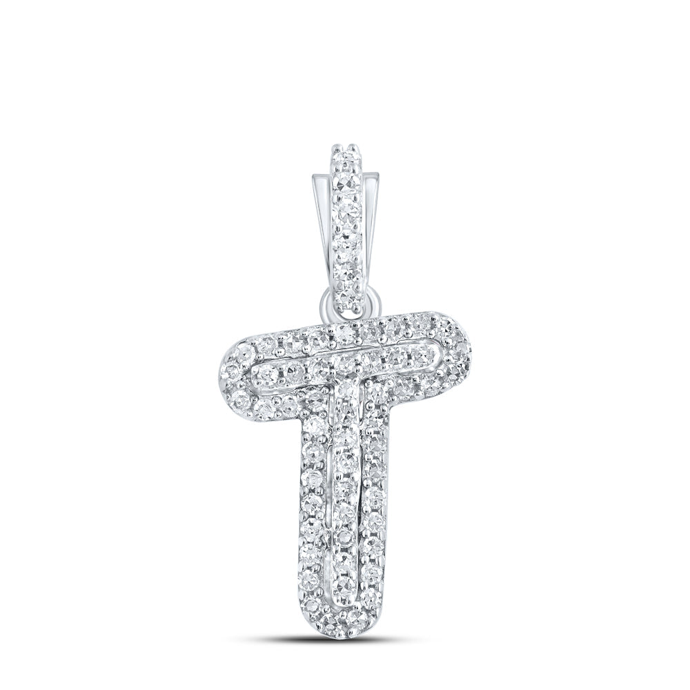 1/8CTW-DIA CN INITIAL "T" PENDANT Daisy Joyeria