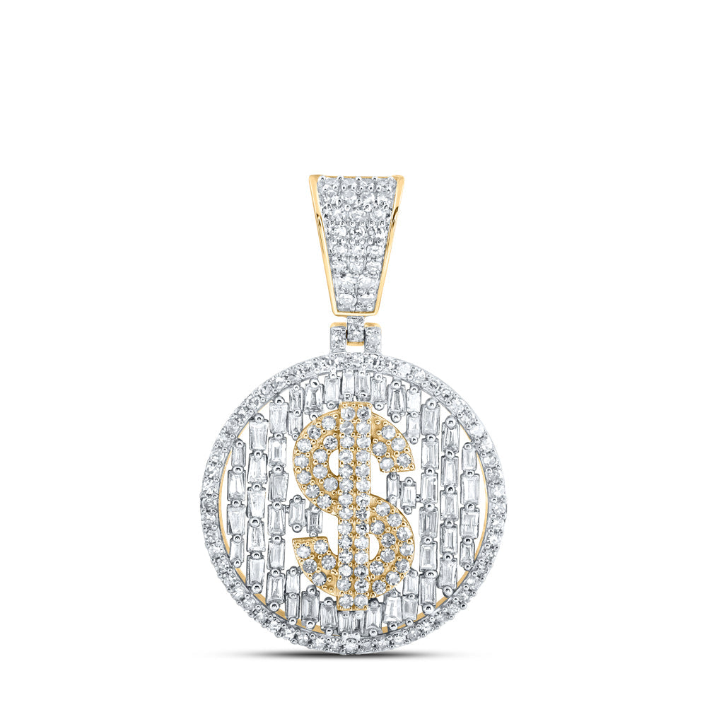 1 1/2CTW-NAT DIA NK DOLLAR SIGN MENS CHARM Daisy Joyeria