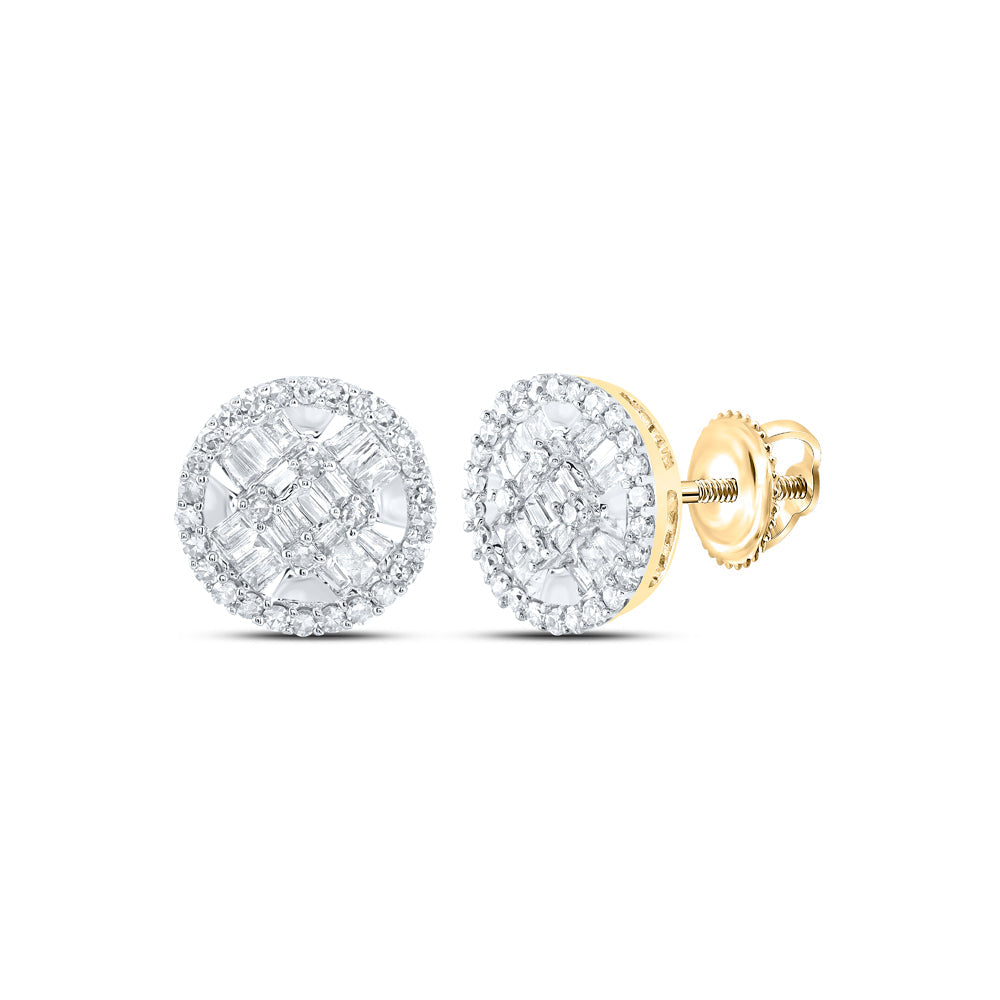 5/8CTW-NAT DIA NK ROUND SHAPE EARRING Daisy Joyeria