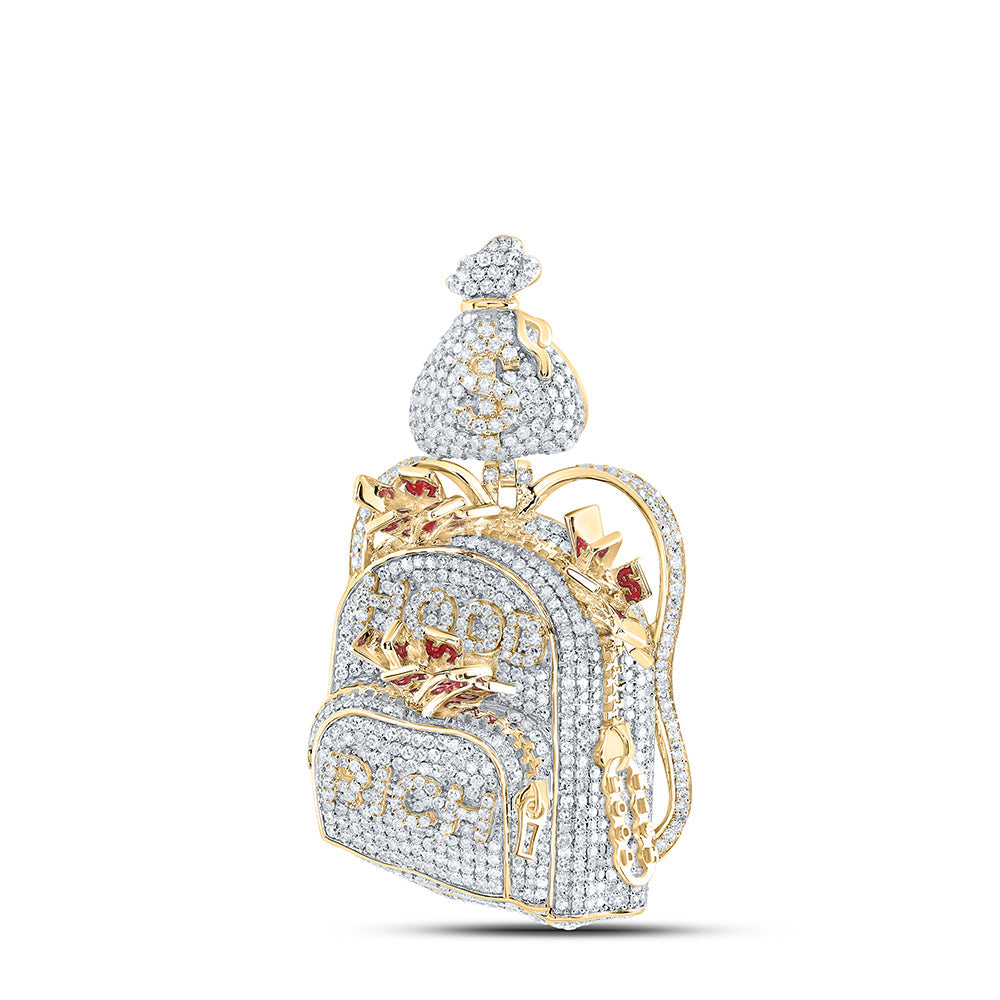 2 7/8CTW-NAT DIA NK "BACKPACK" MENS CHARM Daisy Joyeria