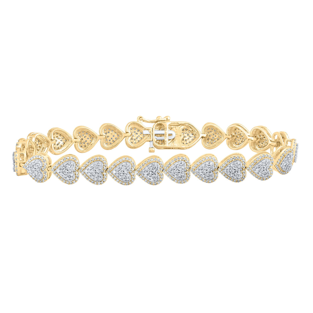 2 5/8CTW-NAT DIA (7.10MM) NK HEART BRACELET 7 INCH Daisy Joyeria