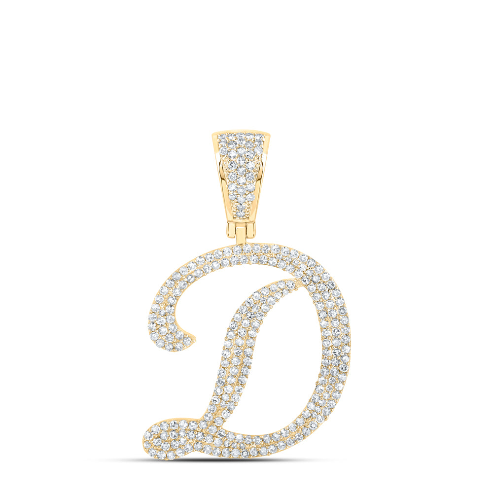 1CTW-NAT DIA NK INITIAL "D" PENDANT Daisy Joyeria