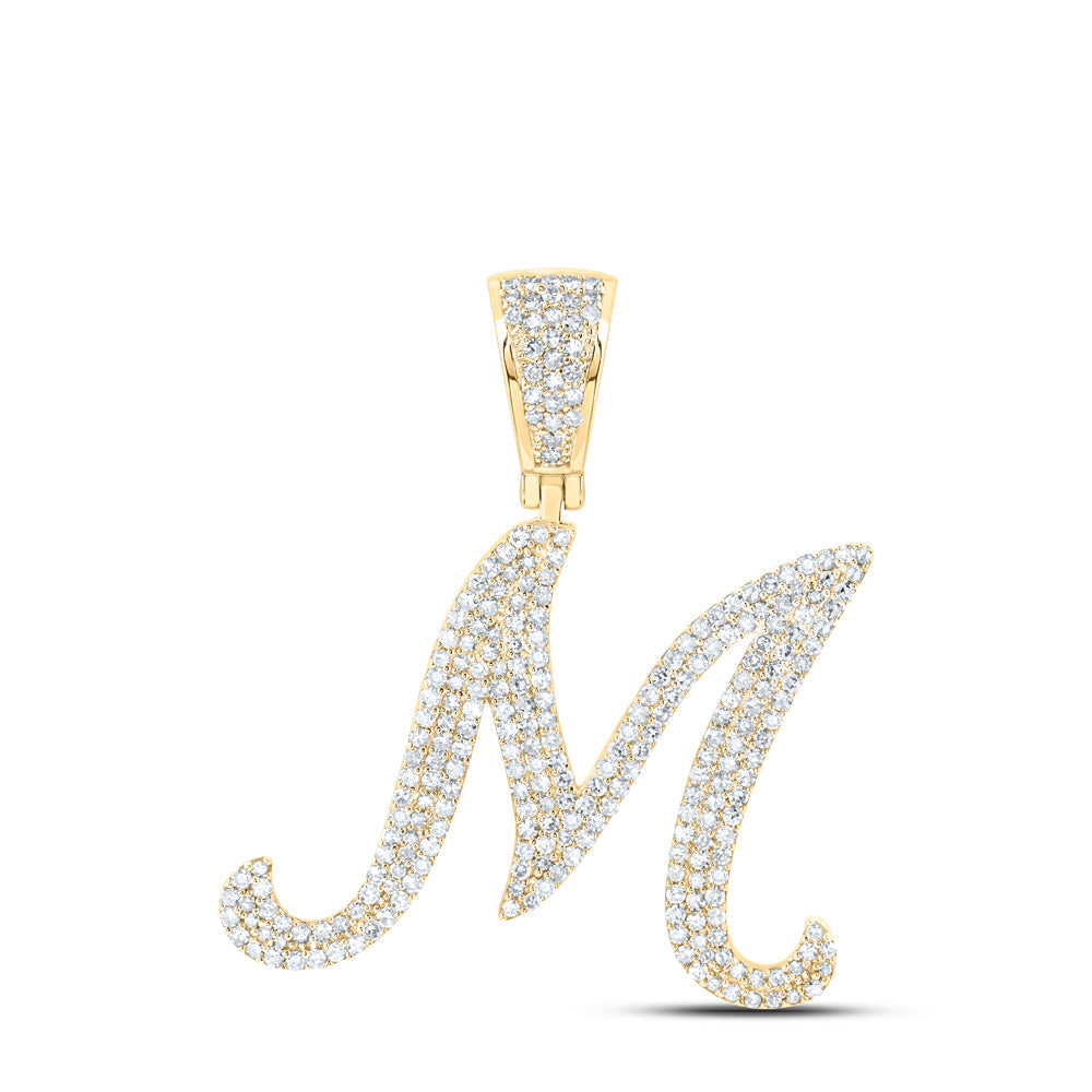 1 1/5CTW-NAT DIA NK INITIAL "M" PENDANT Daisy Joyeria