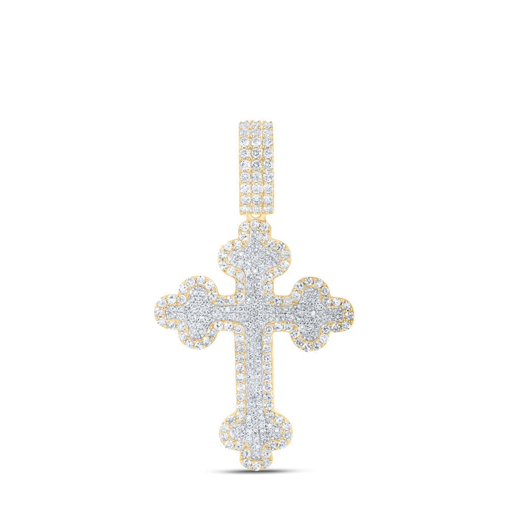 2CTW-NAT DIA NK CROSS MENS CHARM Daisy Joyeria