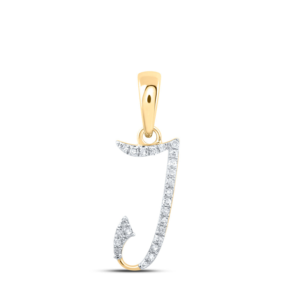 1/20CTW-NAT DIA P1 GIFT INITIAL "J" PENDANT Daisy Joyeria