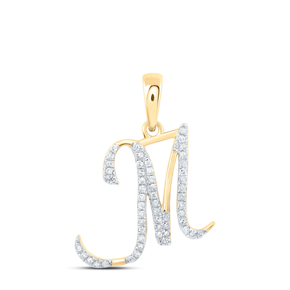 1/6CTW-NAT DIA P1 GIFT INITIAL "M" PENDANT Daisy Joyeria