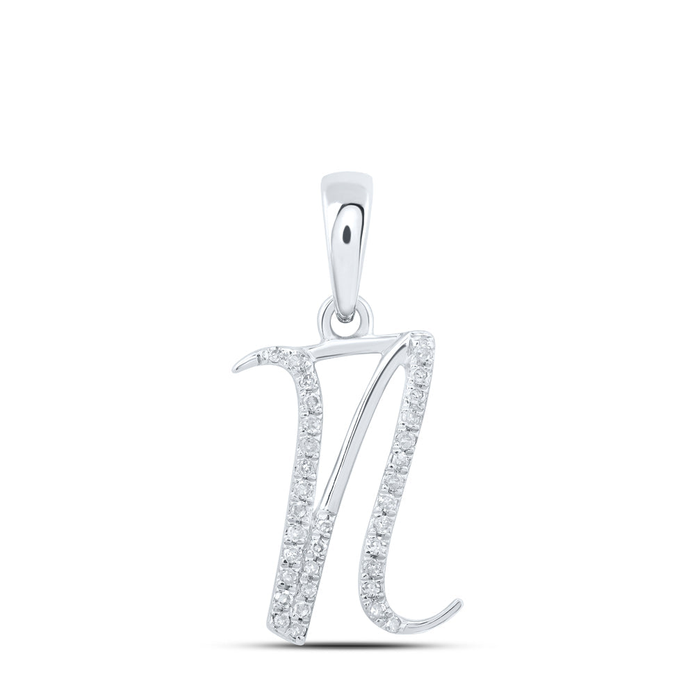 1/10CTW-NAT DIA P1 GIFT INITIAL "N" PENDANT Daisy Joyeria