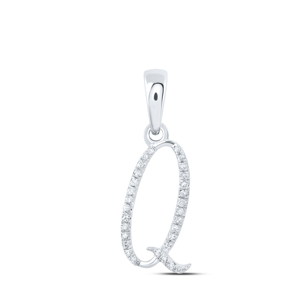 1/10CTW-NAT DIA P1 GIFT INITIAL "Q" PENDANT Daisy Joyeria