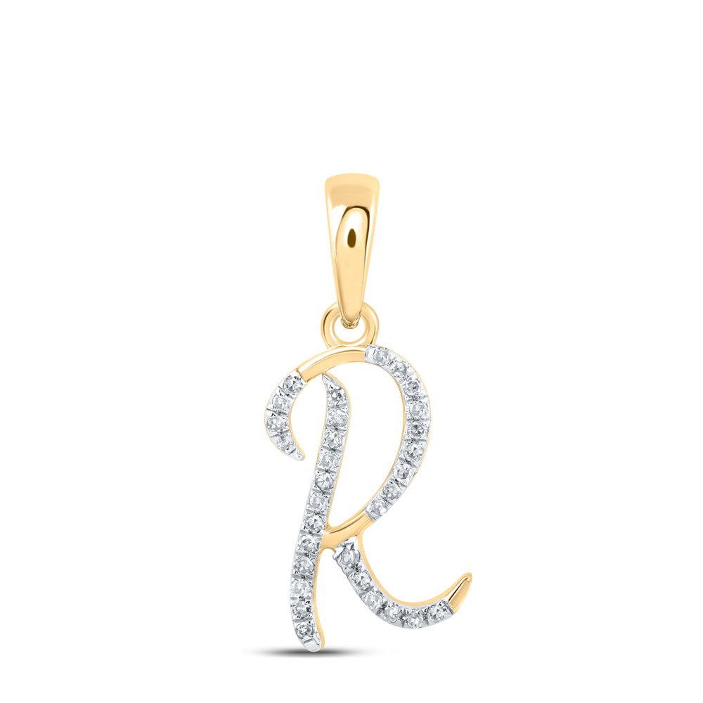1/10CTW-NAT DIA P1 GIFT INITIAL "R" PENDANT Daisy Joyeria