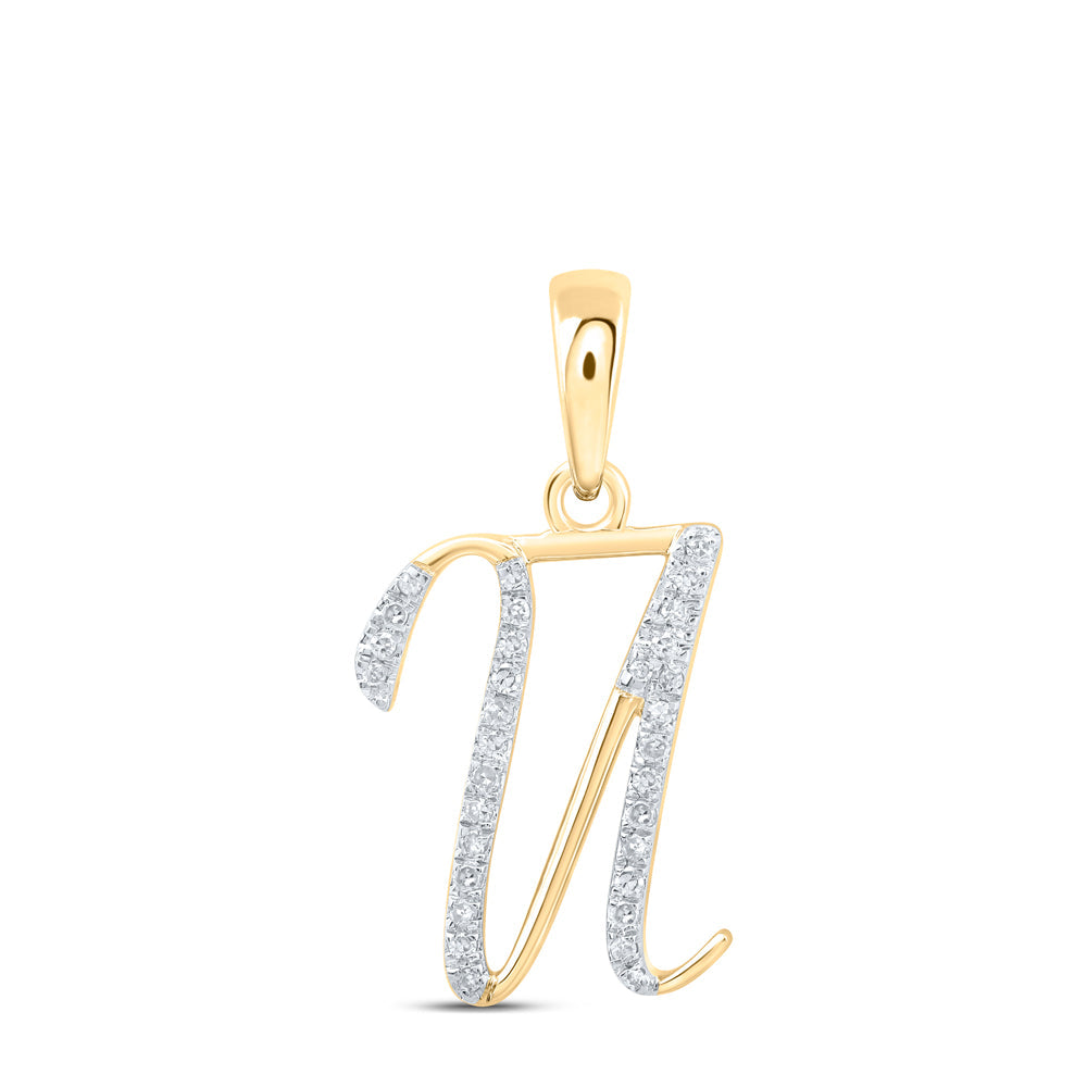 1/10CTW-NAT DIA P1 GIFT INITIAL "U" PENDANT Daisy Joyeria