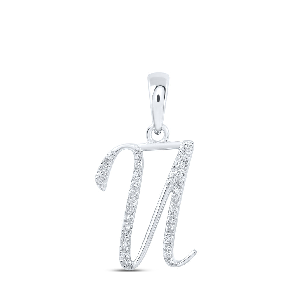 1/10CTW-NAT DIA P1 GIFT INITIAL "U" PENDANT Daisy Joyeria