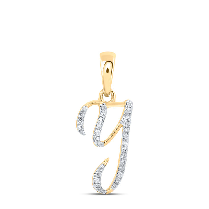 1/10CTW-NAT DIA P1 GIFT INITIAL "Y" PENDANT Daisy Joyeria