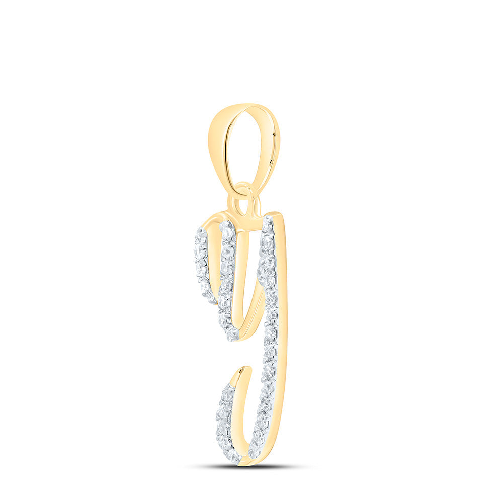 1/10CTW-NAT DIA P1 GIFT INITIAL "Y" PENDANT Daisy Joyeria