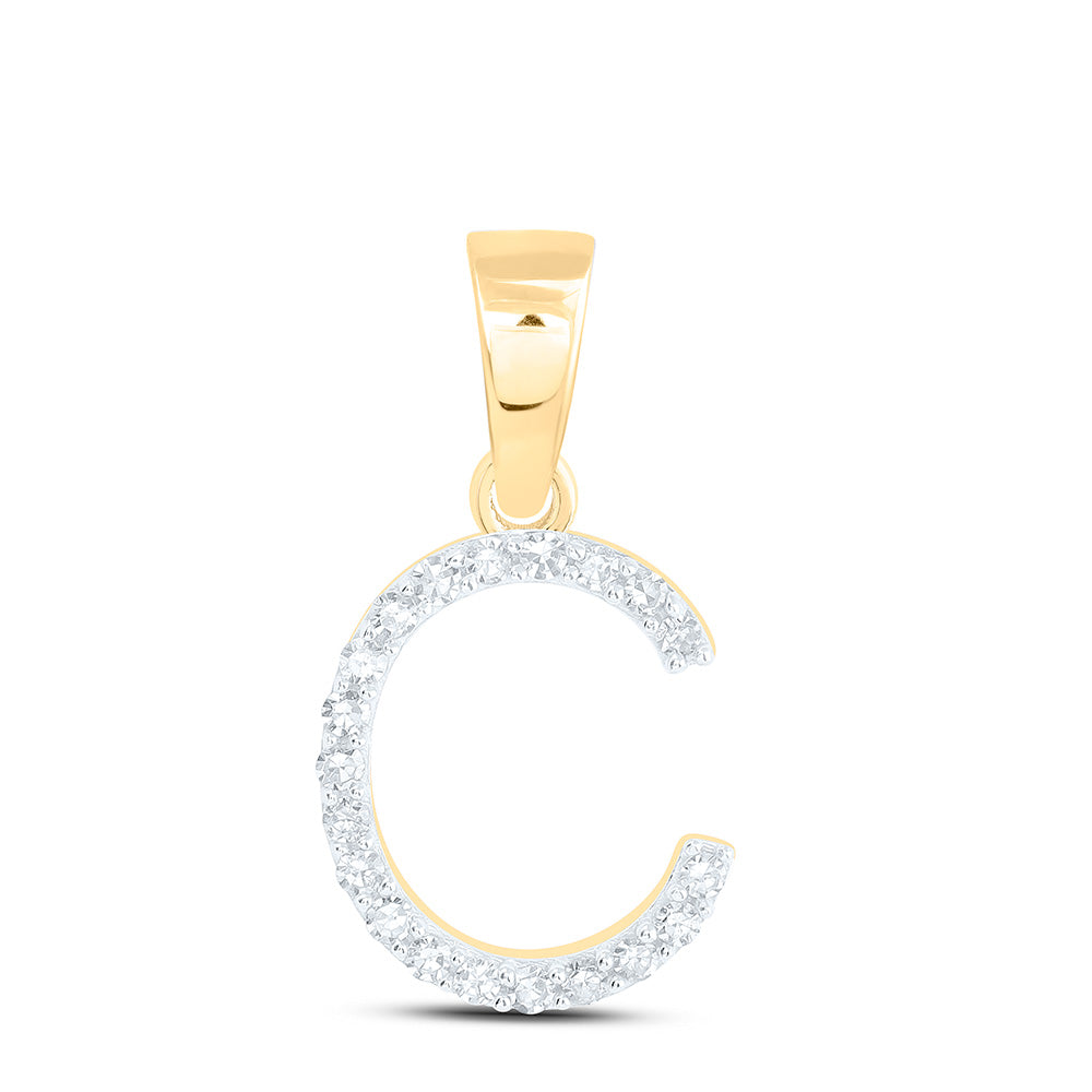 1/12CTW-NAT DIA NK INITIAL "C" PENDANT Daisy Joyeria
