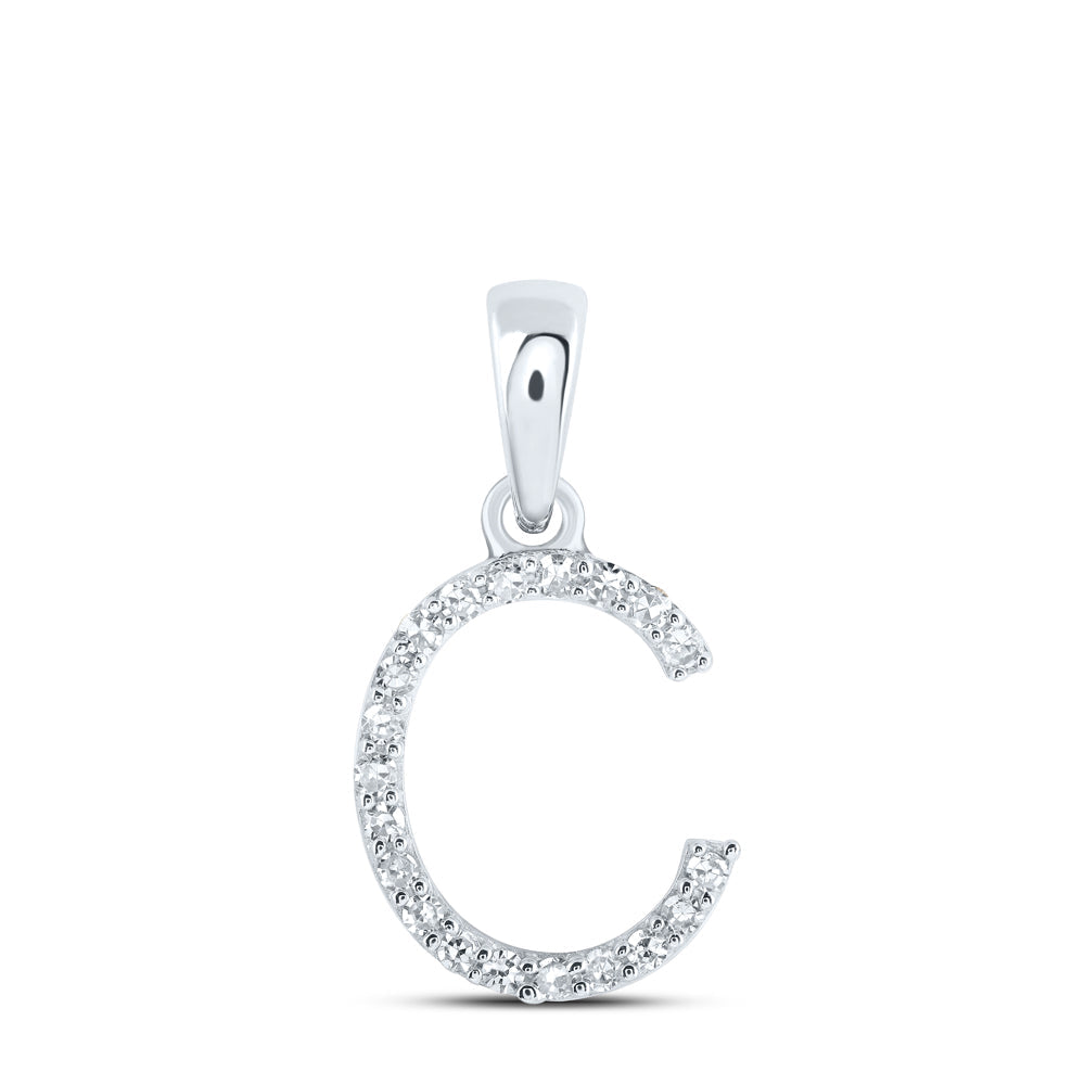 1/12CTW-NAT DIA NK INITIAL "C" PENDANT Daisy Joyeria