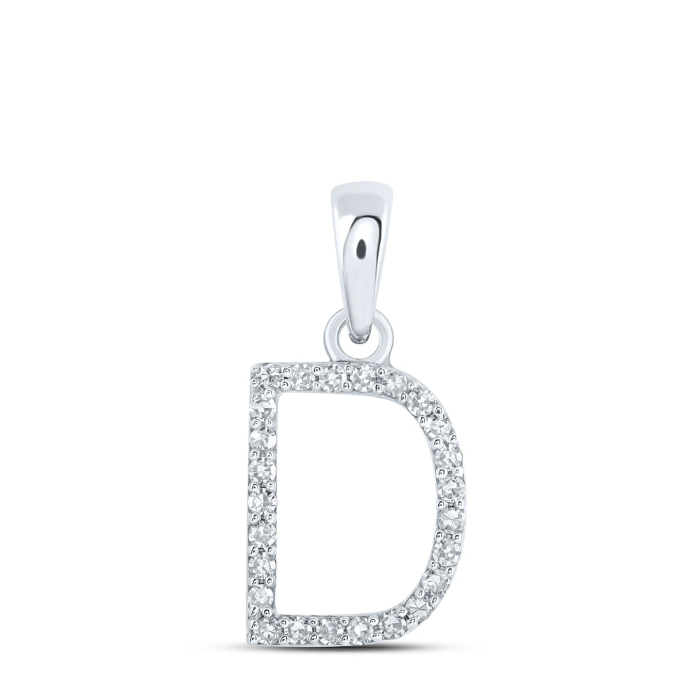1/10CTW-NAT DIA NK INITIAL "D" PENDANT Daisy Joyeria