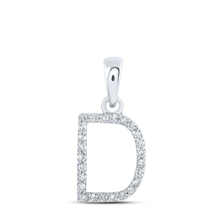 1/10CTW-NAT DIA NK INITIAL "D" PENDANT Daisy Joyeria