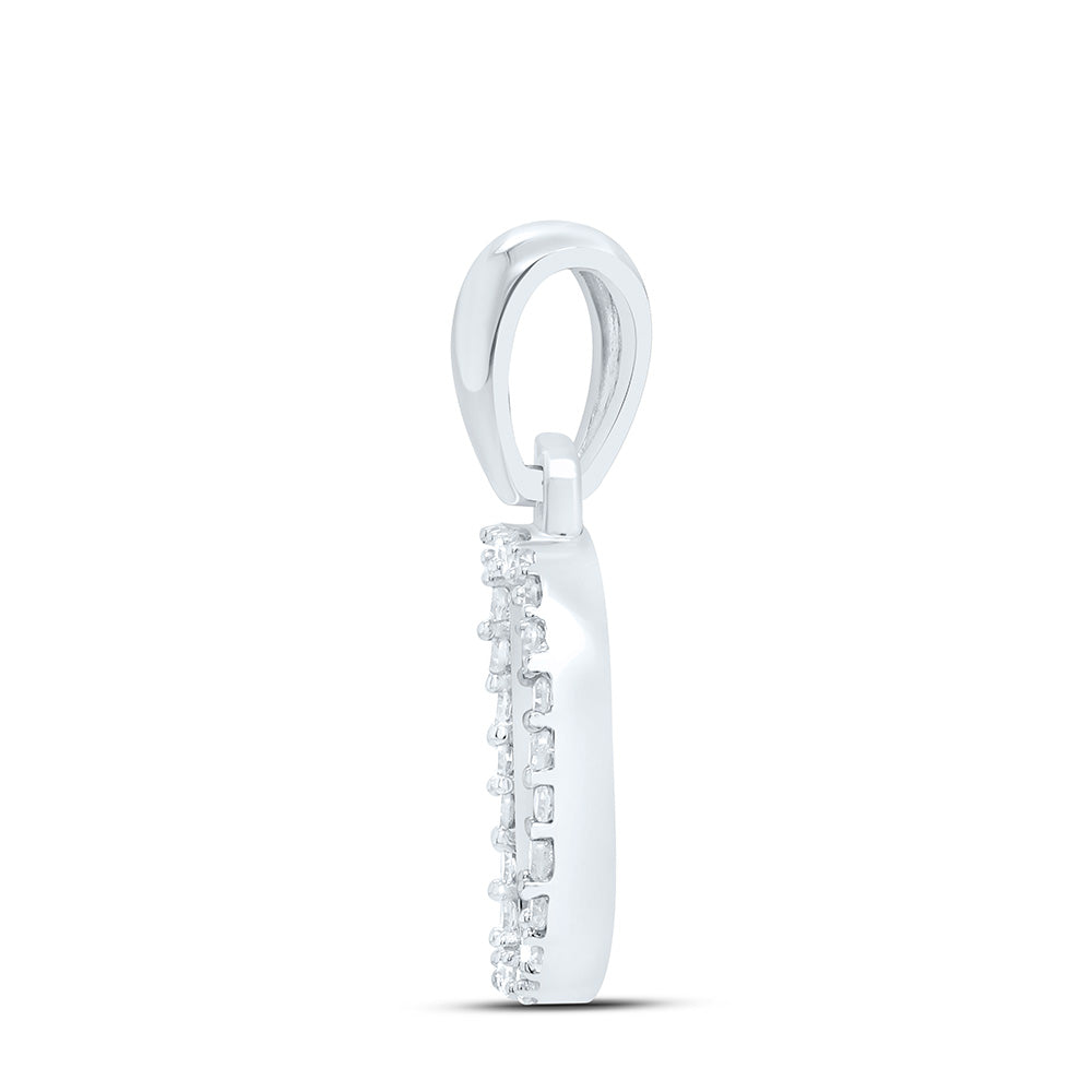 1/10CTW-NAT DIA NK INITIAL "D" PENDANT Daisy Joyeria