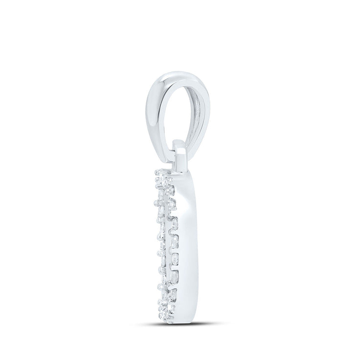 1/10CTW-NAT DIA NK INITIAL "D" PENDANT Daisy Joyeria