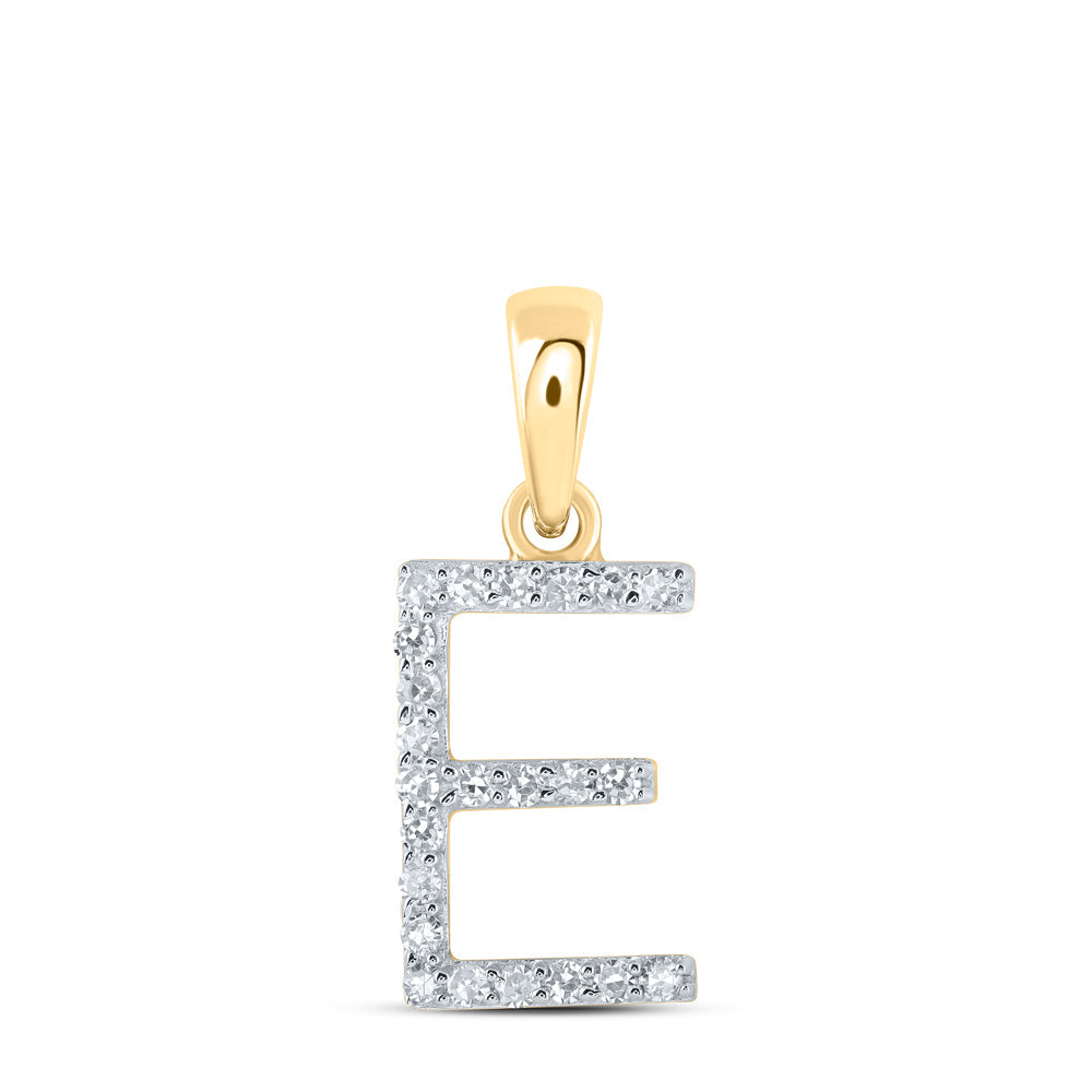 1/10CTW-NAT DIA NK INITIAL "E" PENDANT Daisy Joyeria