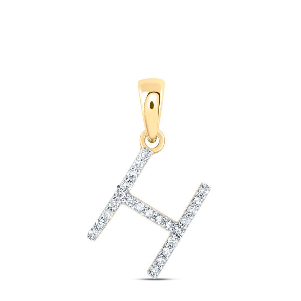 1/10CTW-NAT DIA NK INITIAL "H" PENDANT Daisy Joyeria