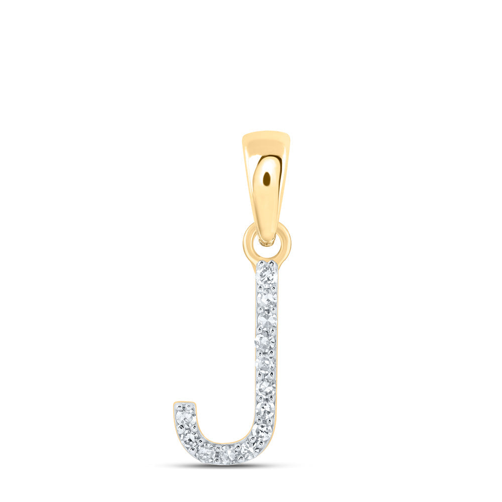 1/20CTW-NAT DIA NK INITIAL "J" PENDANT Daisy Joyeria