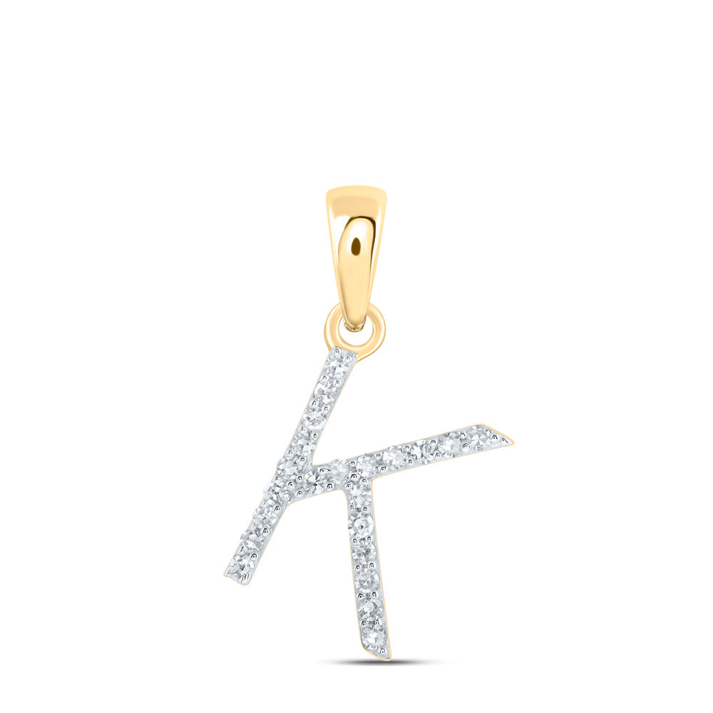 1/10CTW-NAT DIA NK INITIAL "K" PENDANT Daisy Joyeria