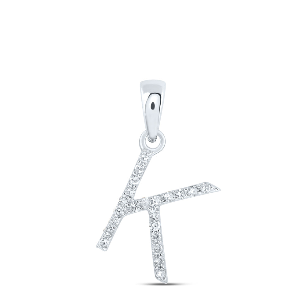 1/10CTW-NAT DIA NK INITIAL "K" PENDANT Daisy Joyeria