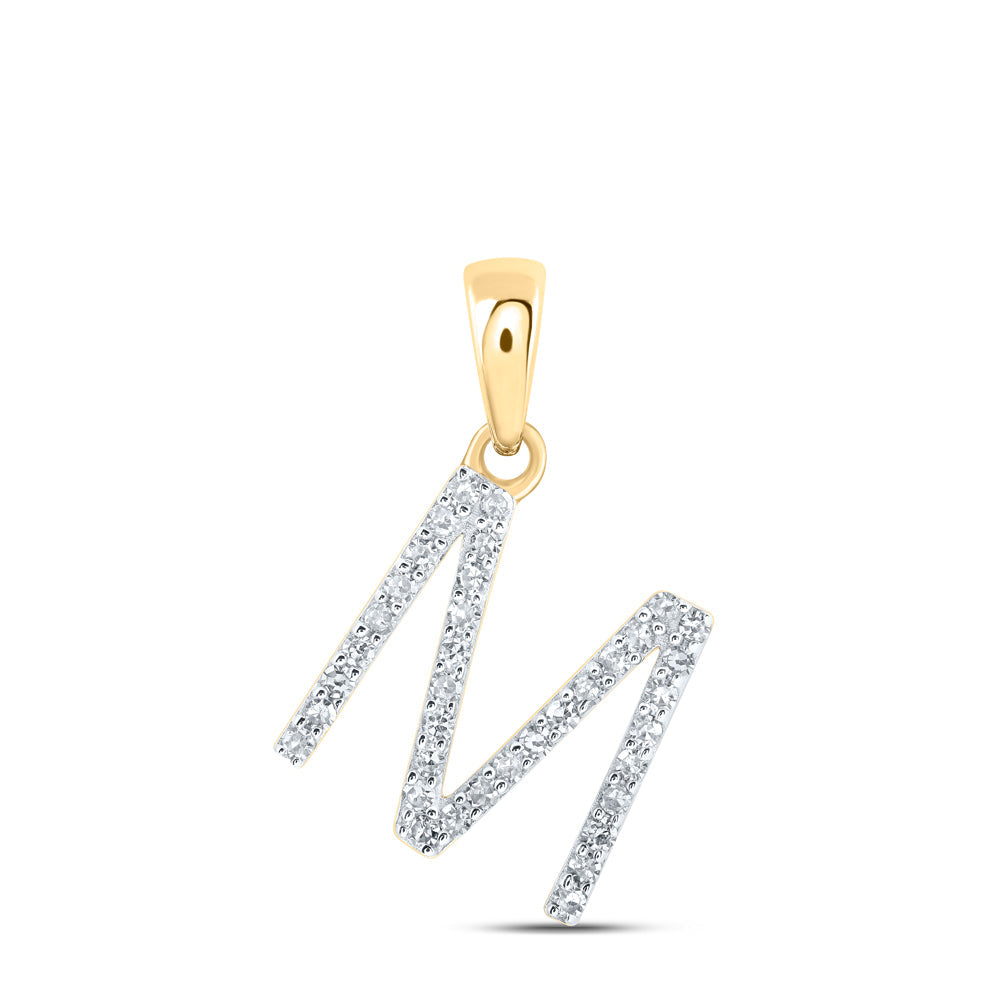 1/6CTW-NAT DIA NK INITIAL "M" PENDANT Daisy Joyeria