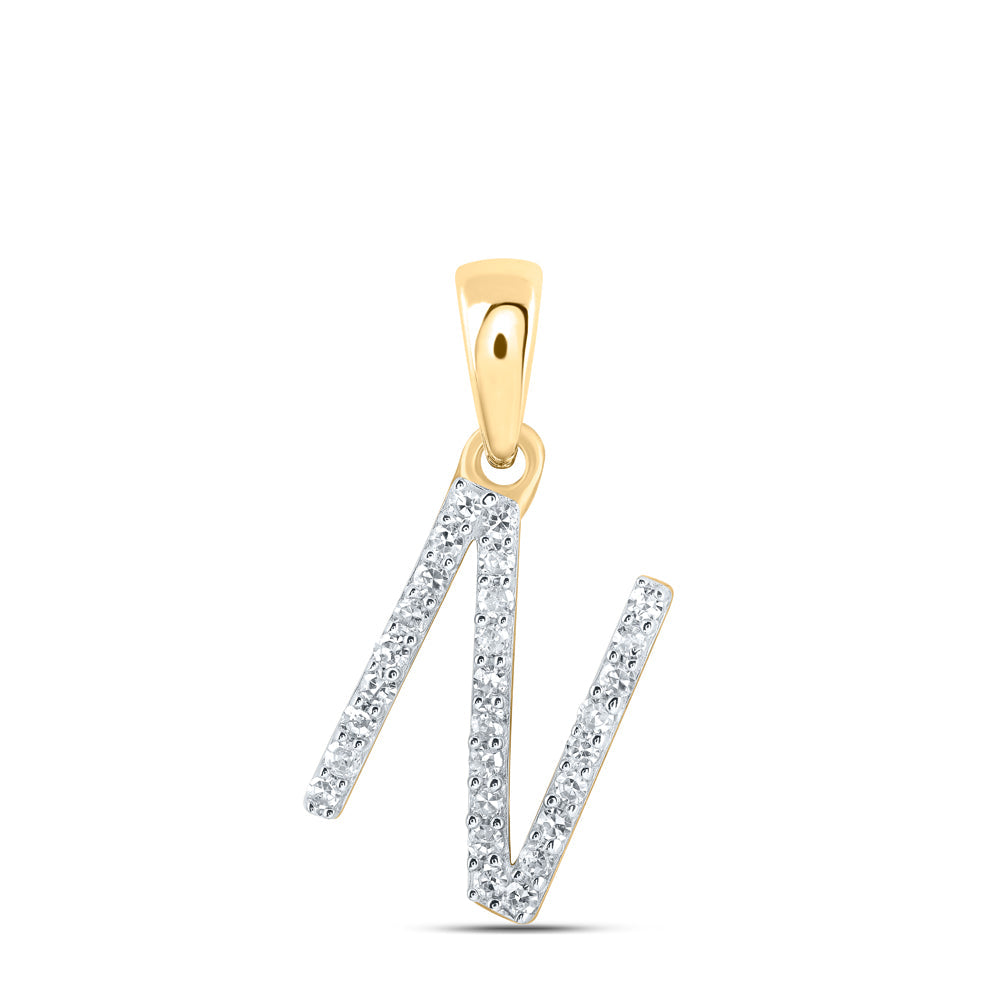 1/10CTW-NAT DIA NK INITIAL "N" PENDANT Daisy Joyeria