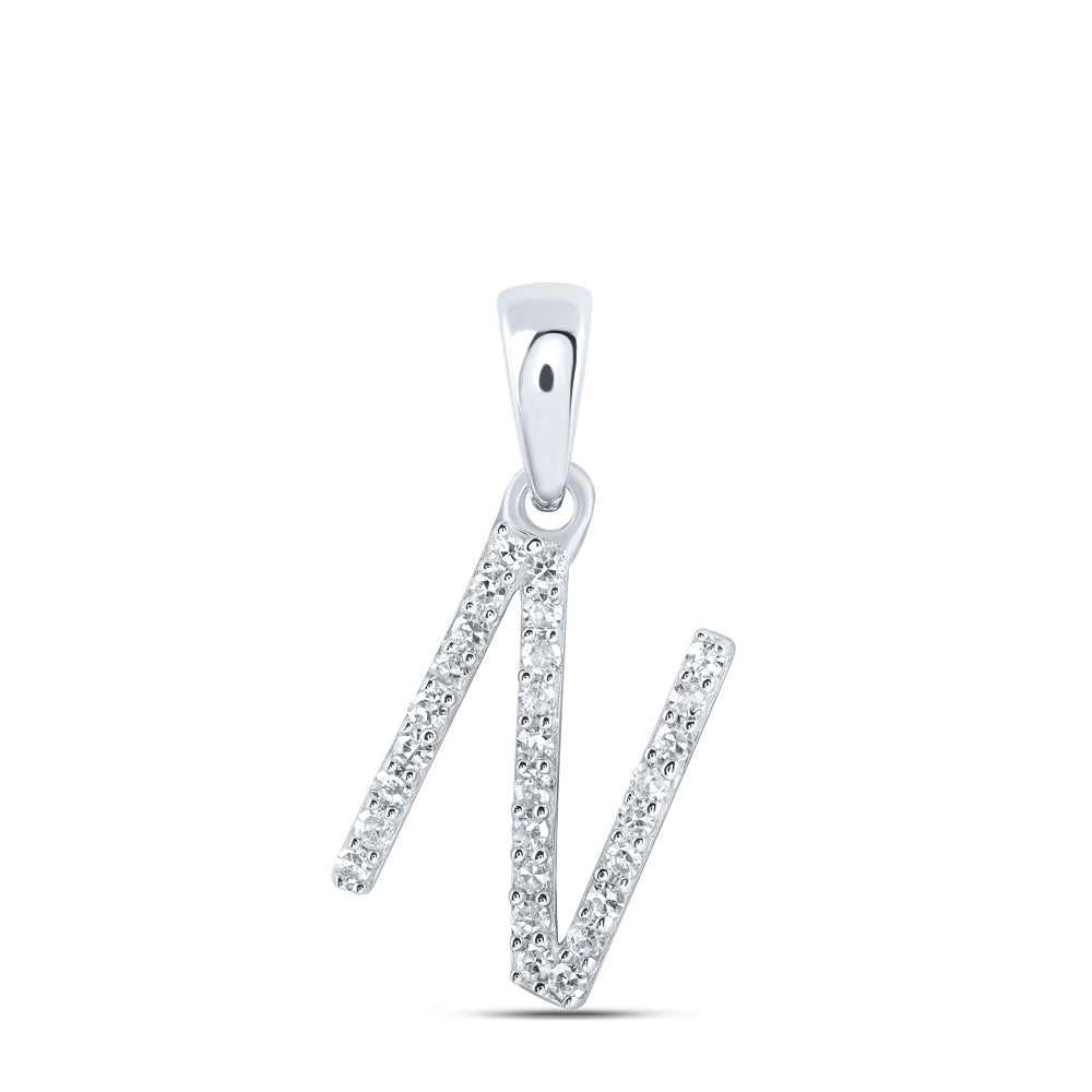 1/10CTW-NAT DIA NK INITIAL "N" PENDANT Daisy Joyeria