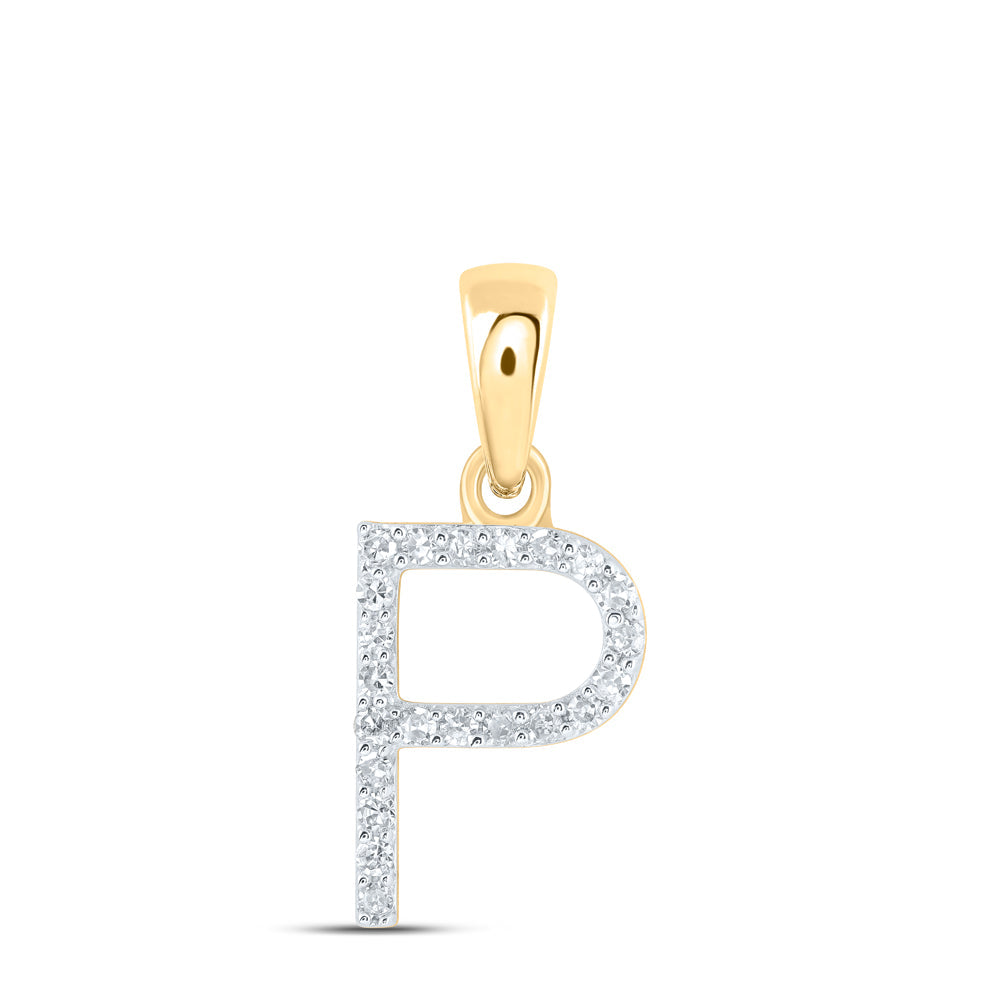 1/10CTW-NAT DIA NK INITIAL "P" PENDANT Daisy Joyeria