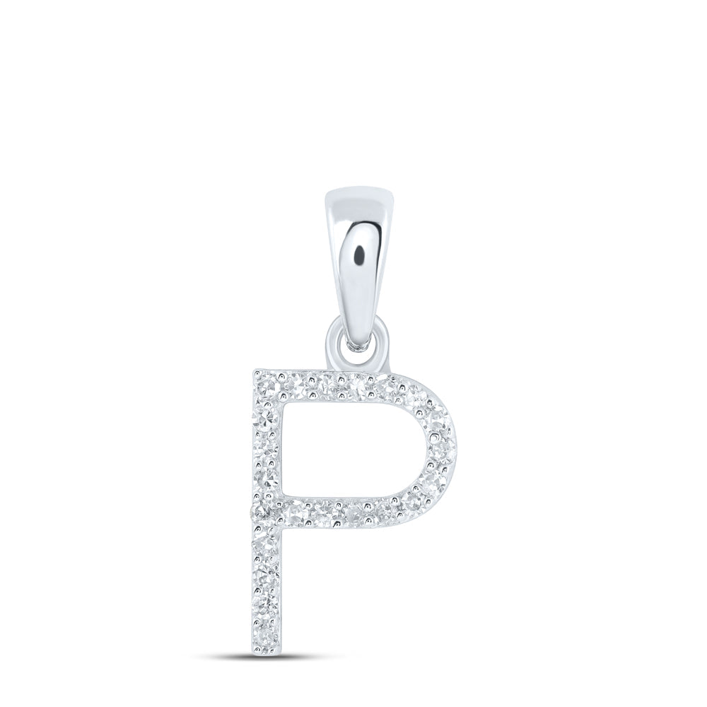1/10CTW-NAT DIA NK INITIAL "P" PENDANT Daisy Joyeria
