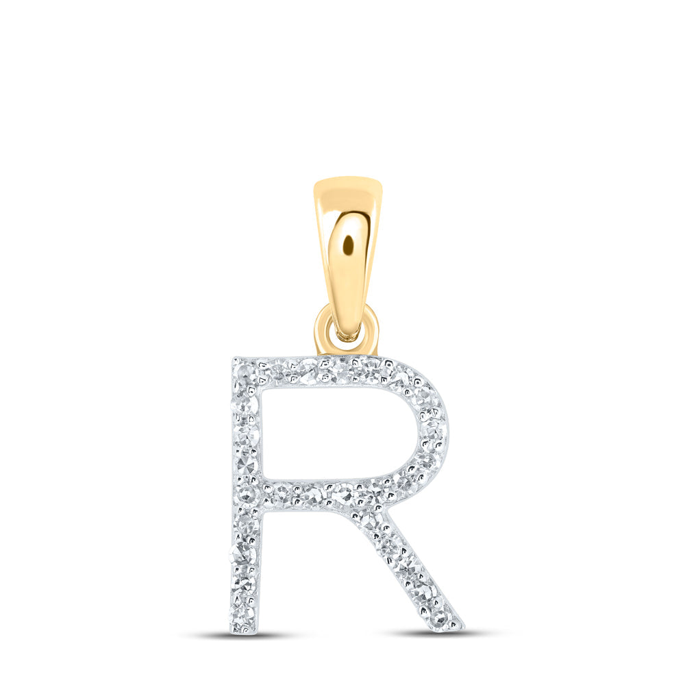 1/10CTW-NAT DIA NK INITIAL "R" PENDANT Daisy Joyeria