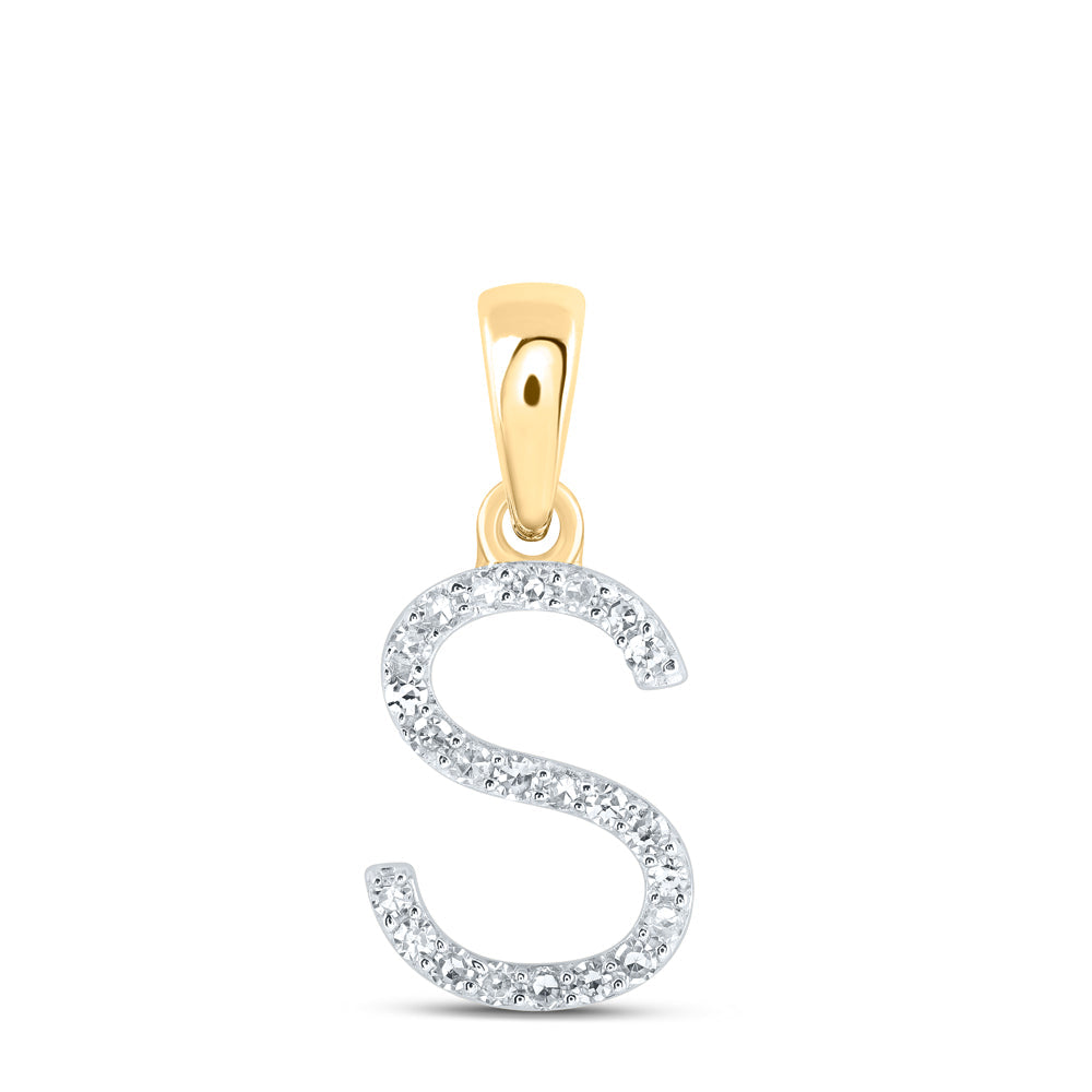 1/10CTW-NAT DIA NK INITIAL "S" PENDANT Daisy Joyeria