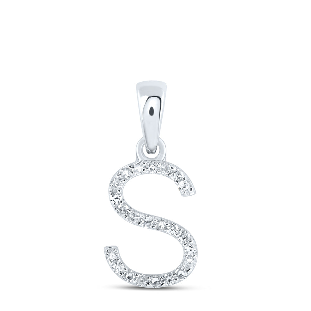 1/10CTW-NAT DIA NK INITIAL "S" PENDANT Daisy Joyeria