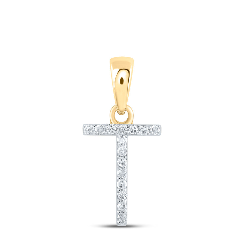 1/20CTW-NAT DIA NK INITIAL "T" PENDANT Daisy Joyeria
