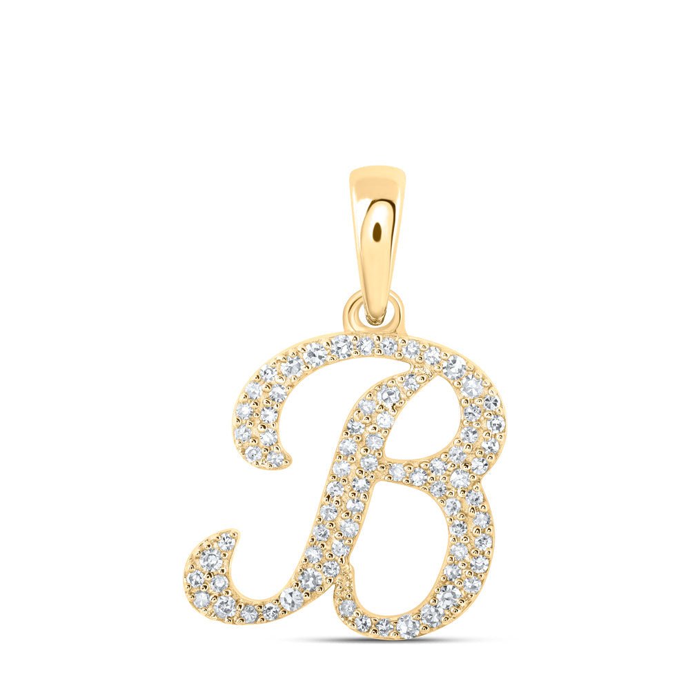 1/5CTW-NAT DIA NK INITIAL "B" PENDANT Daisy Joyeria