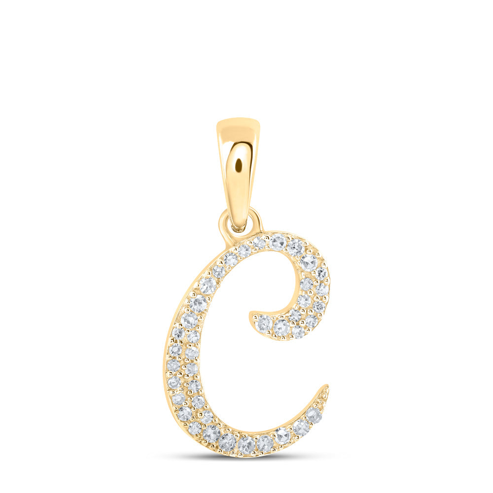 1/10CTW-NAT DIA NK INITIAL "C" PENDANT Daisy Joyeria