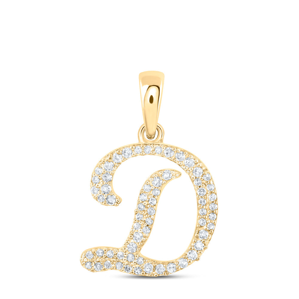 1/5CTW-NAT DIA NK INITIAL "D" PENDANT Daisy Joyeria