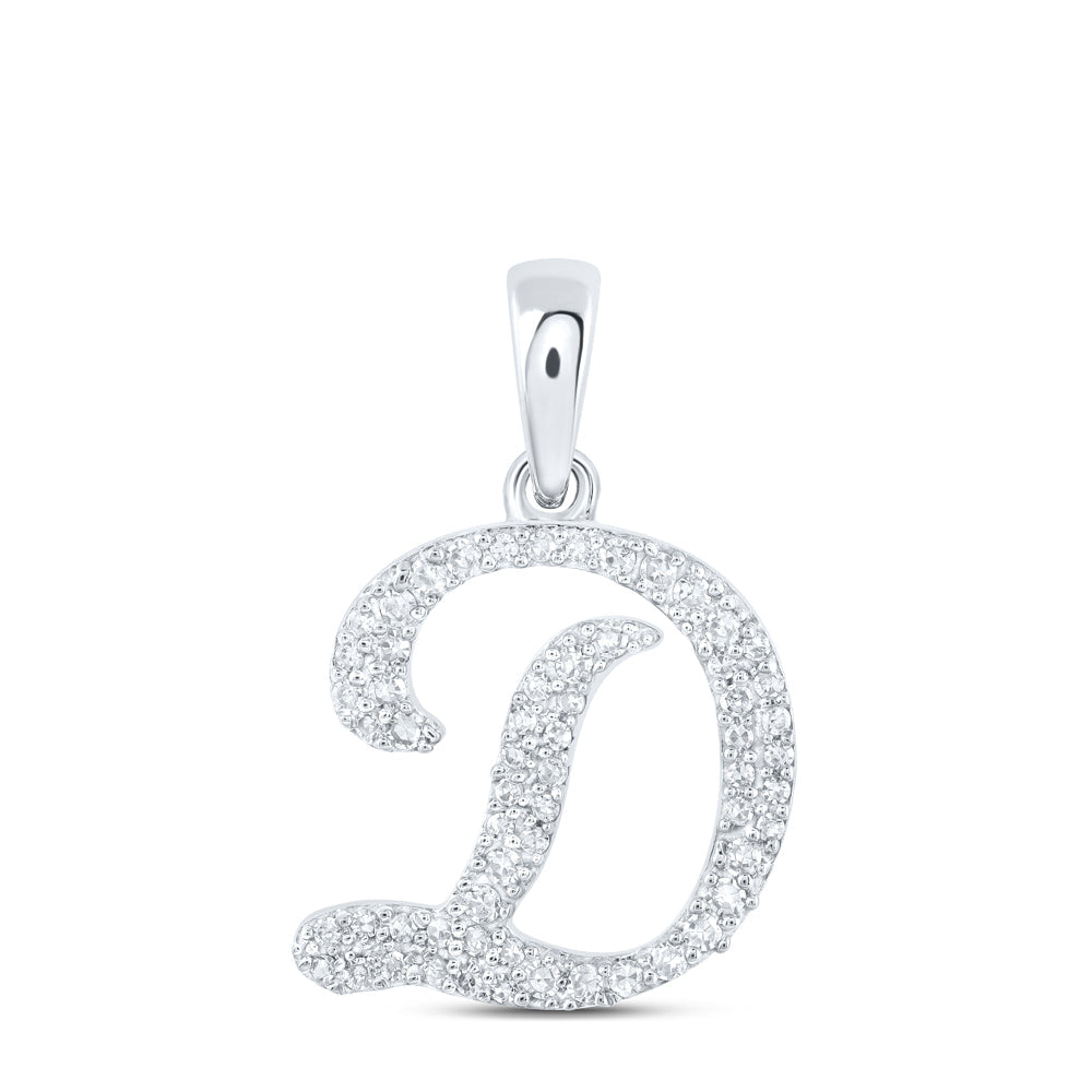 1/5CTW-NAT DIA NK INITIAL "D" PENDANT Daisy Joyeria