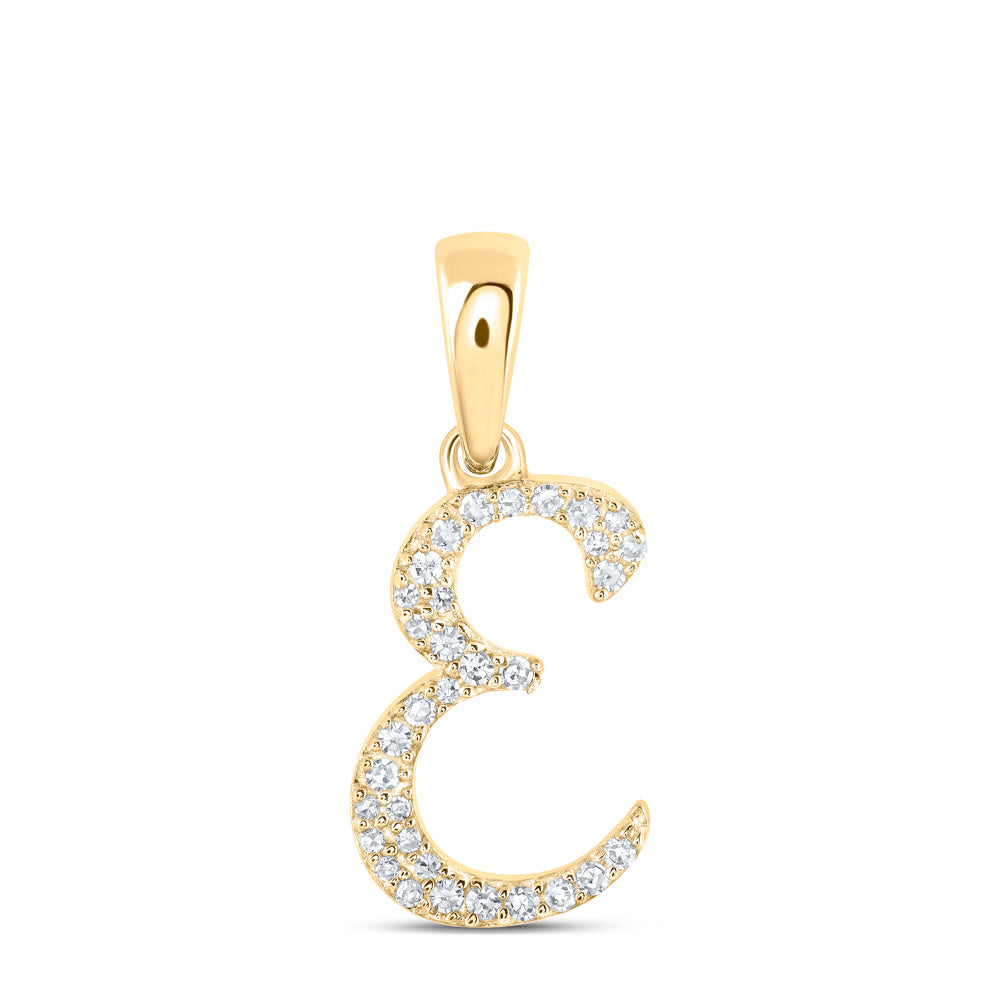 1/8CTW-NAT DIA NK INITIAL "E" PENDANT Daisy Joyeria