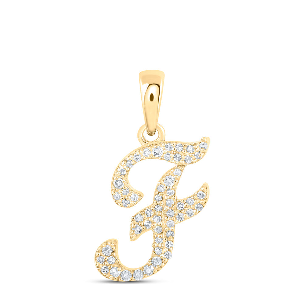 1/8CTW-NAT DIA NK INITIAL "F" PENDANT Daisy Joyeria
