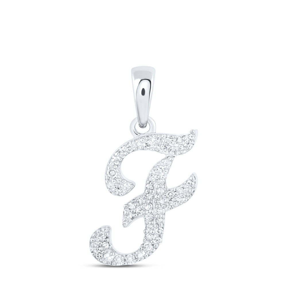 1/8CTW-NAT DIA NK INITIAL "F" PENDANT Daisy Joyeria