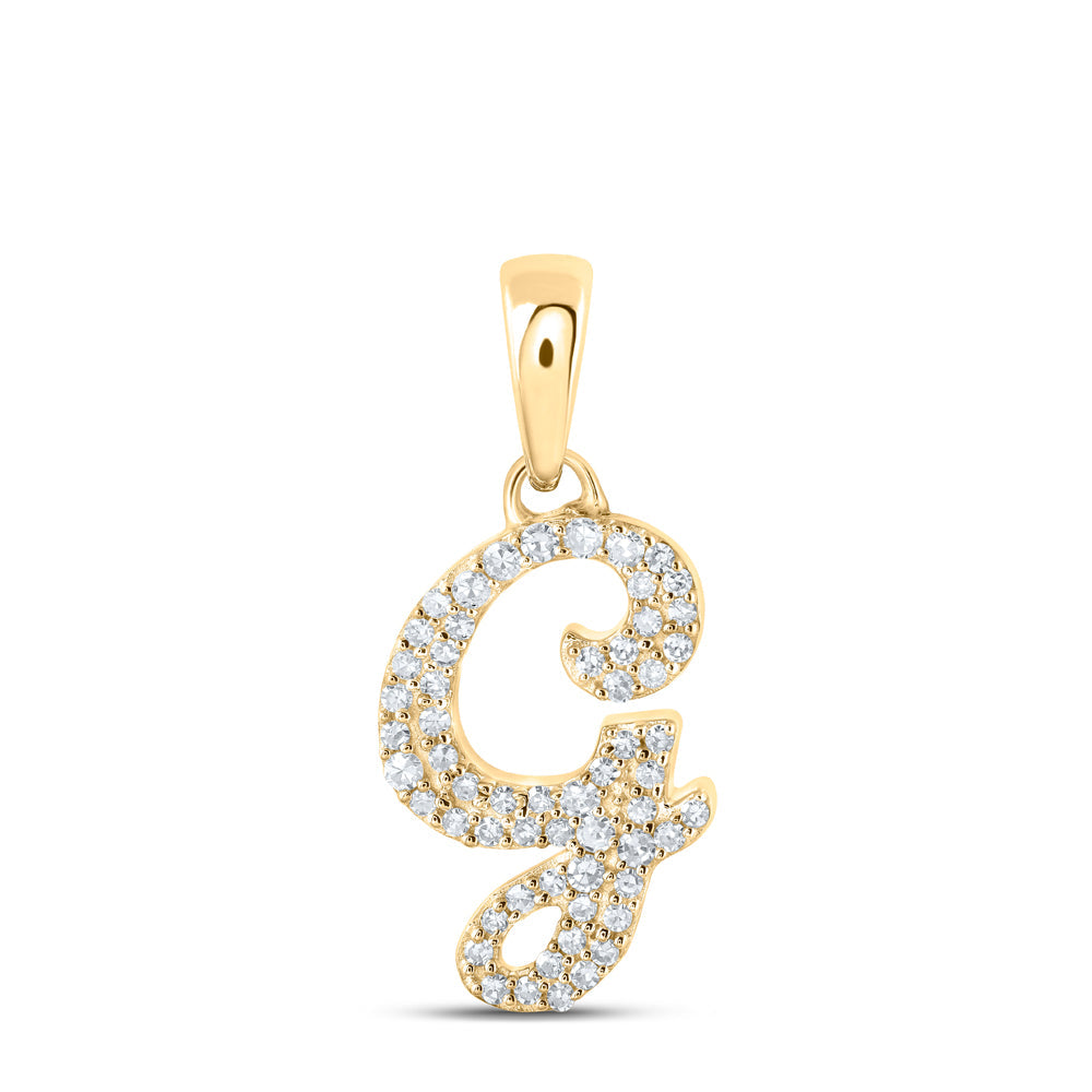 1/6CTW-NAT DIA NK INITIAL "G" PENDANT Daisy Joyeria