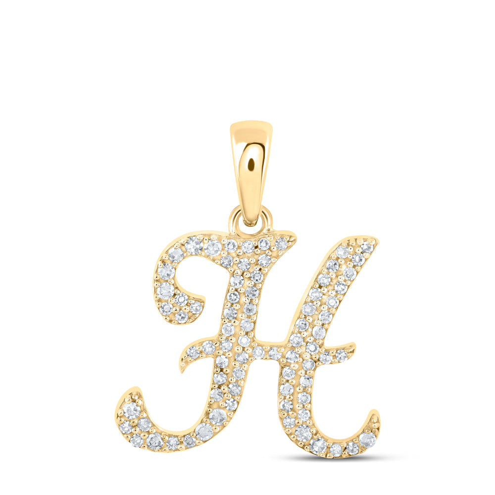 1/5CTW-NAT DIA NK INITIAL "H" PENDANT Daisy Joyeria