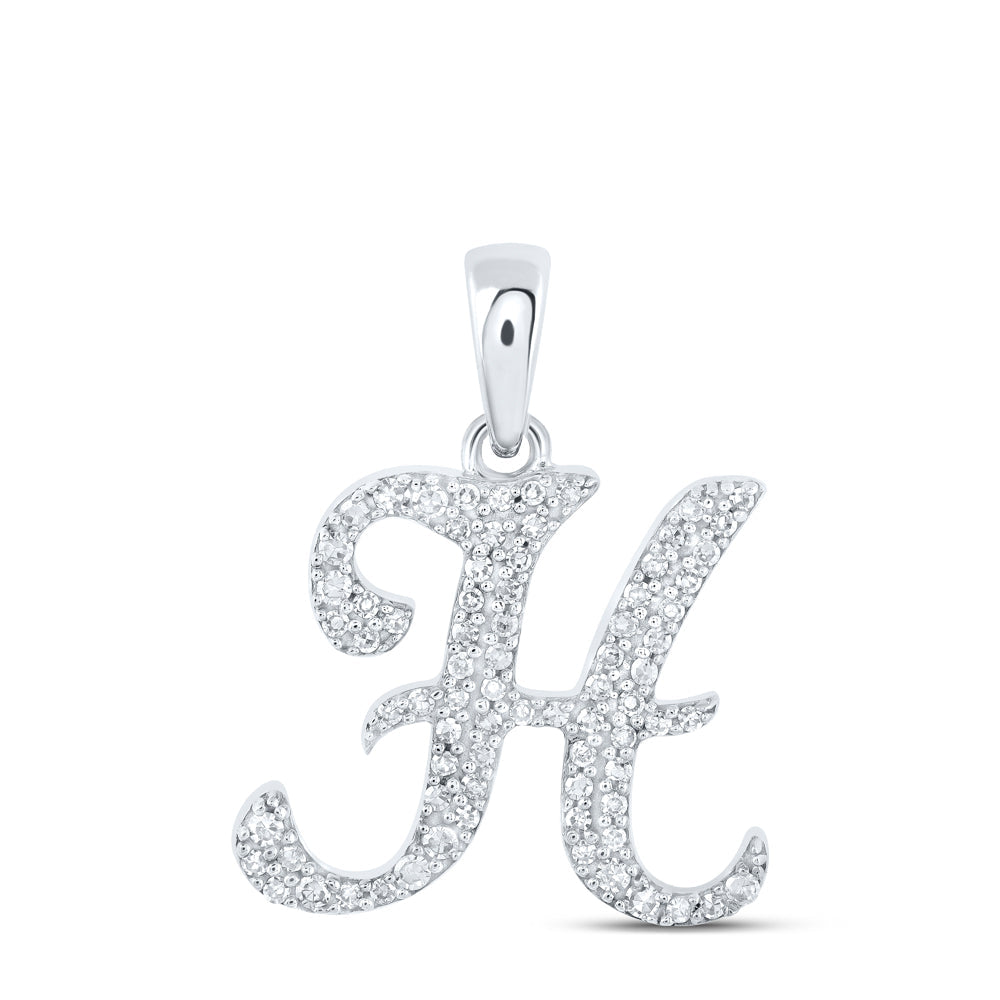 1/5CTW-NAT DIA NK INITIAL "H" PENDANT Daisy Joyeria