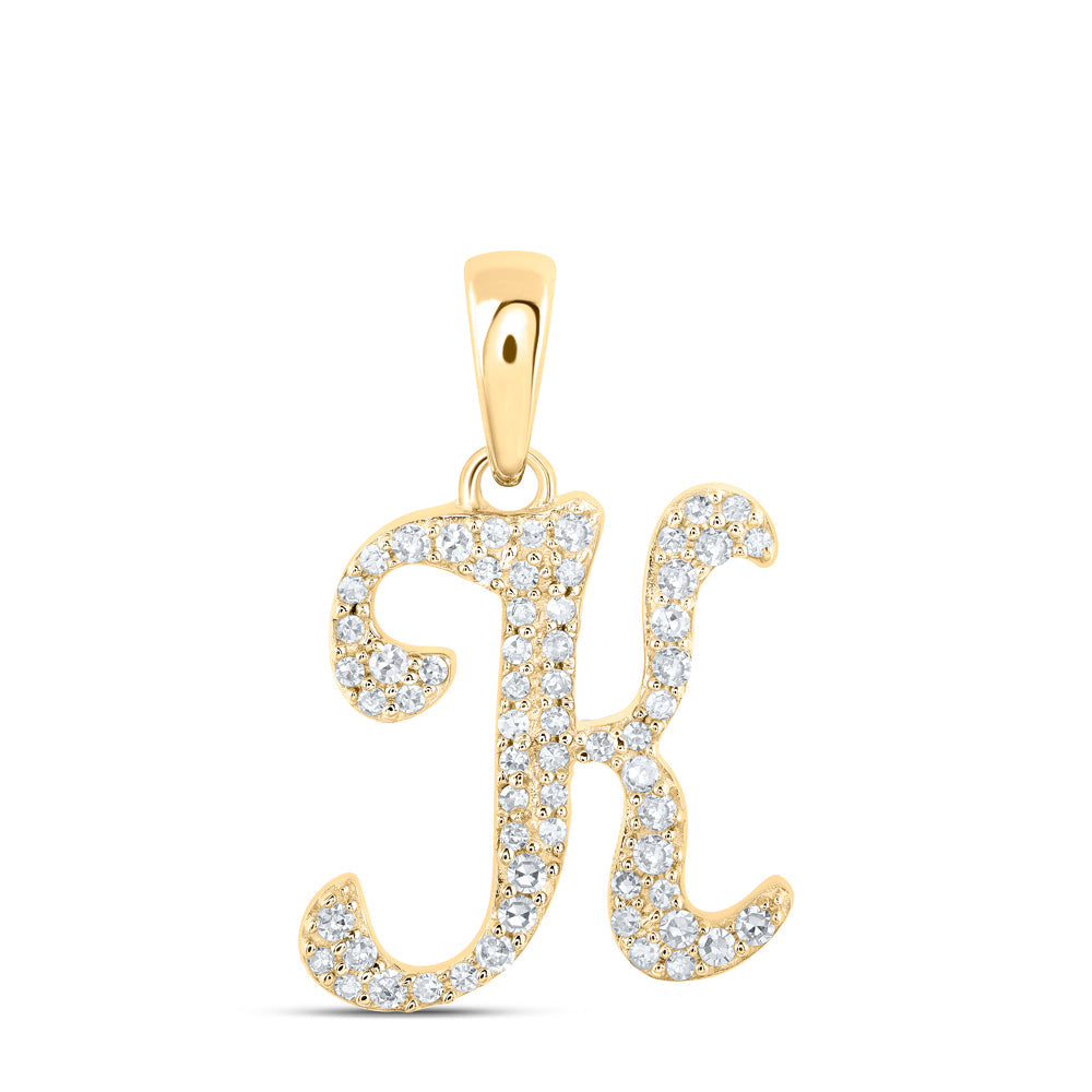 1/5CTW-NAT DIA NK INITIAL "K" PENDANT Daisy Joyeria