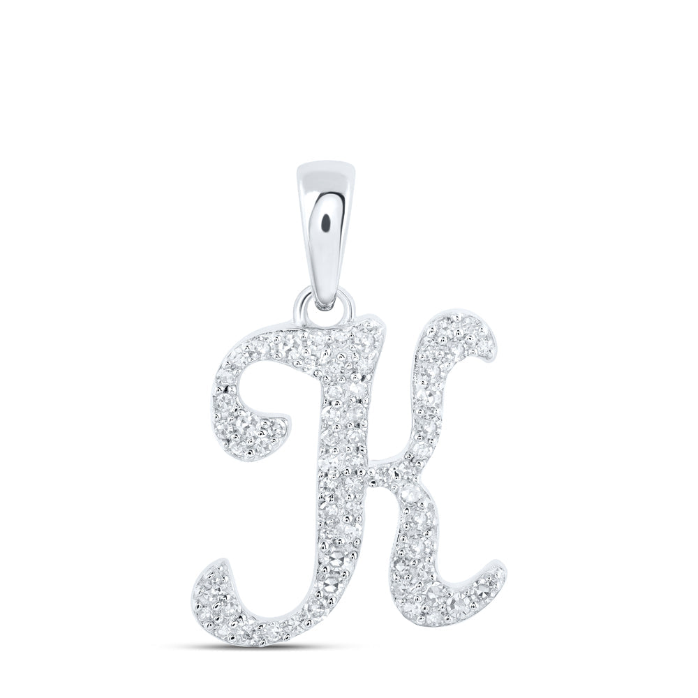 1/5CTW-NAT DIA NK INITIAL "K" PENDANT Daisy Joyeria