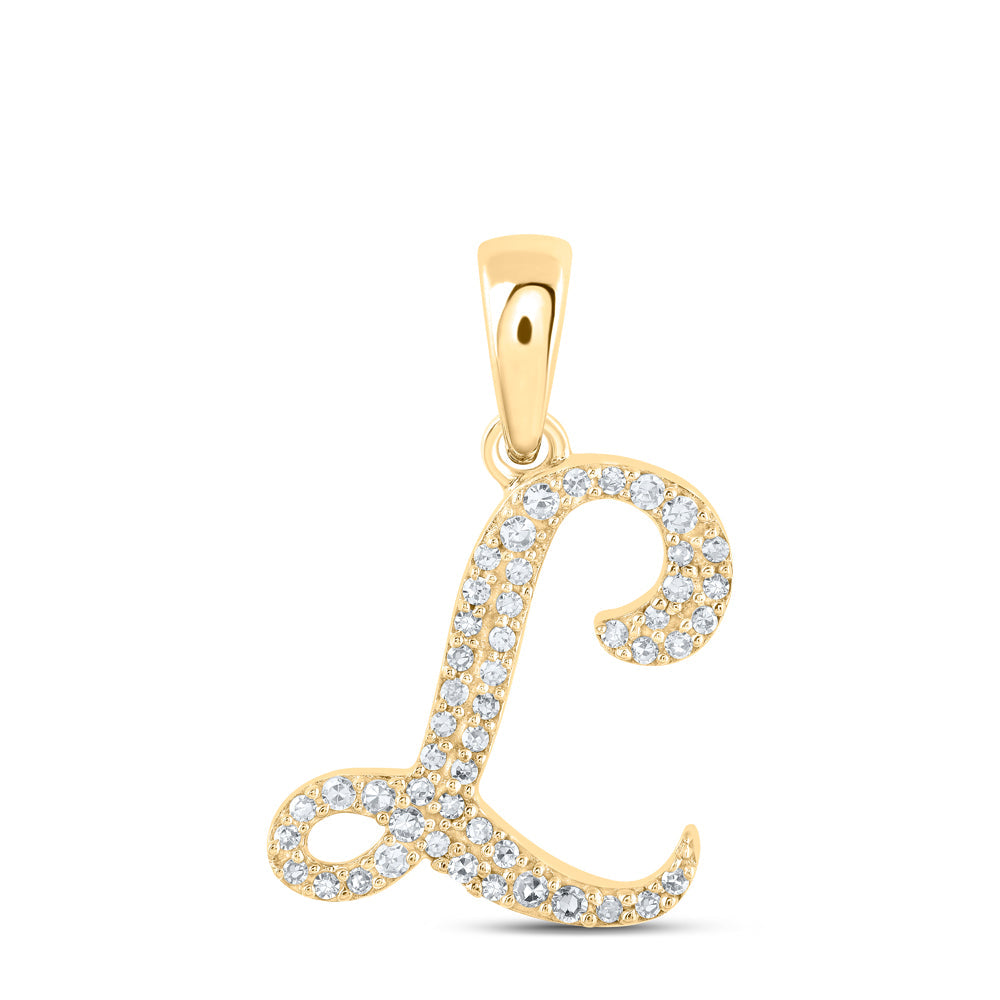 1/8CTW-NAT DIA NK INITIAL "L" PENDANT Daisy Joyeria